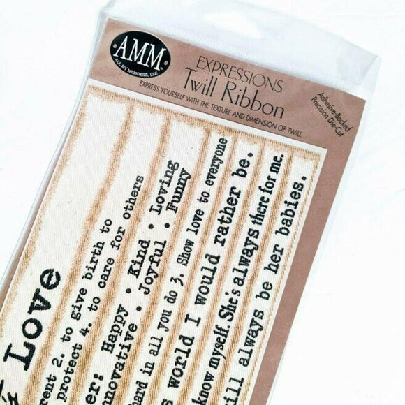 AMM Expressions Twill Ribbon "A Mother's Love" Scrapbooking Craft 12" x 4.25" - Picture 3 of 4